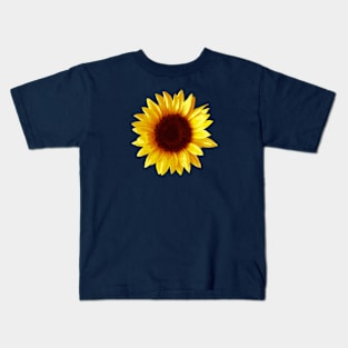 Gold Yellow Sunflower Abstract Nature Art Kids T-Shirt